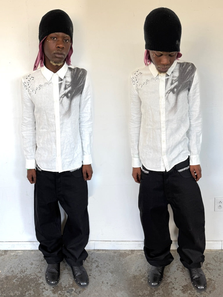 black raw selvedge denim jeans