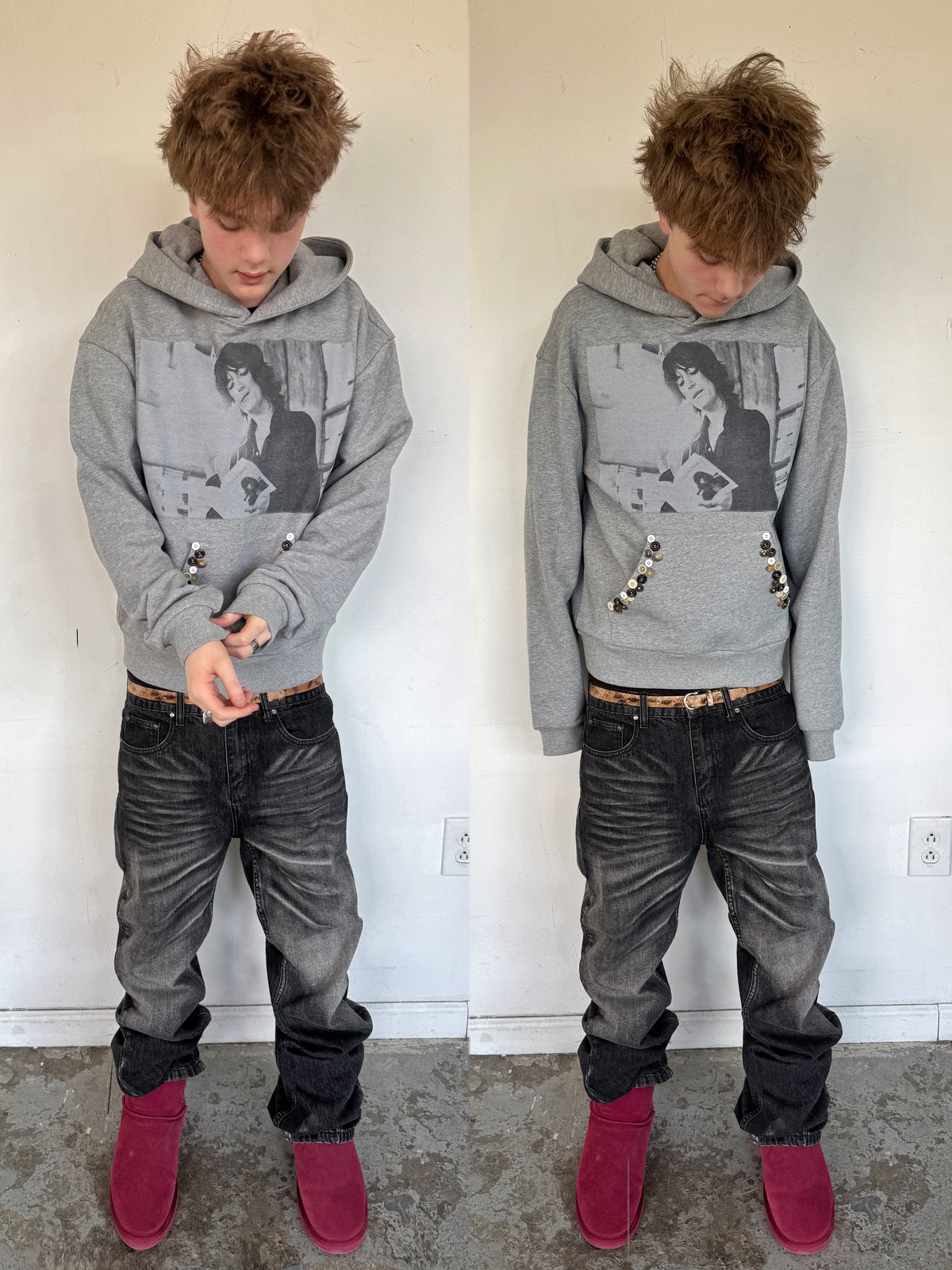 “button” patti hoodie