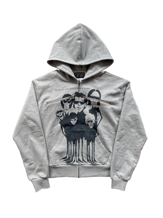 velvet zipper hoodie
