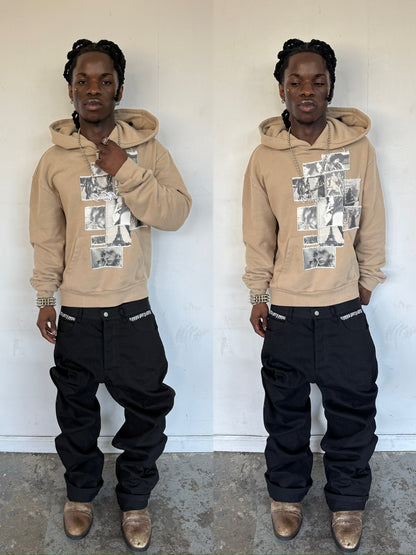 “lieu” patchwork hoodie