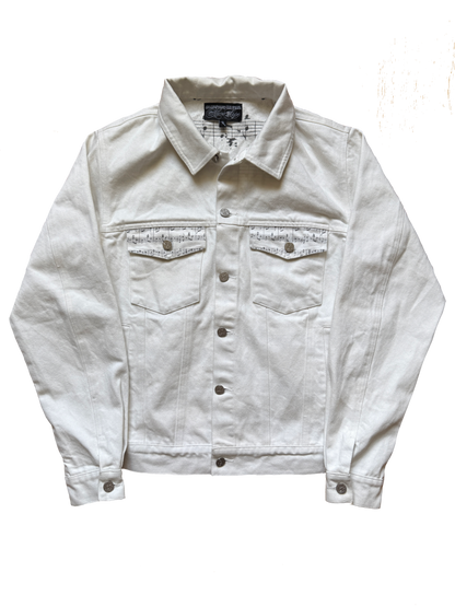 “notes” denim jacket