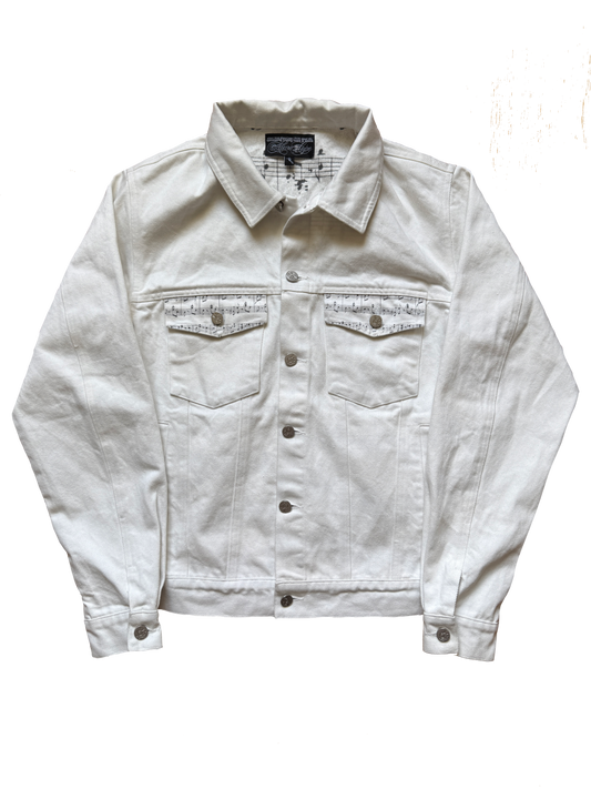 “notes” denim jacket
