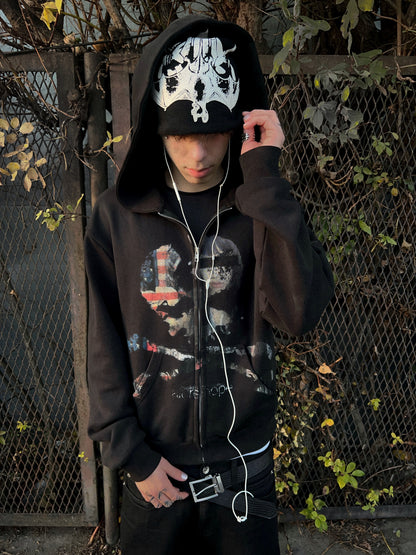 “broken“ zipup hoodie