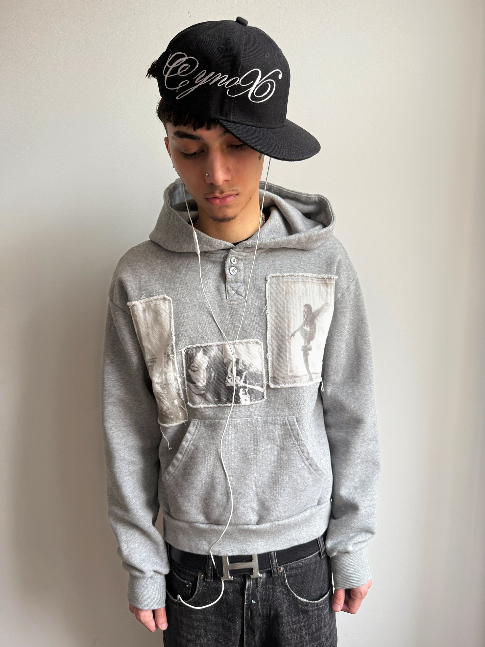 paris button hoodie