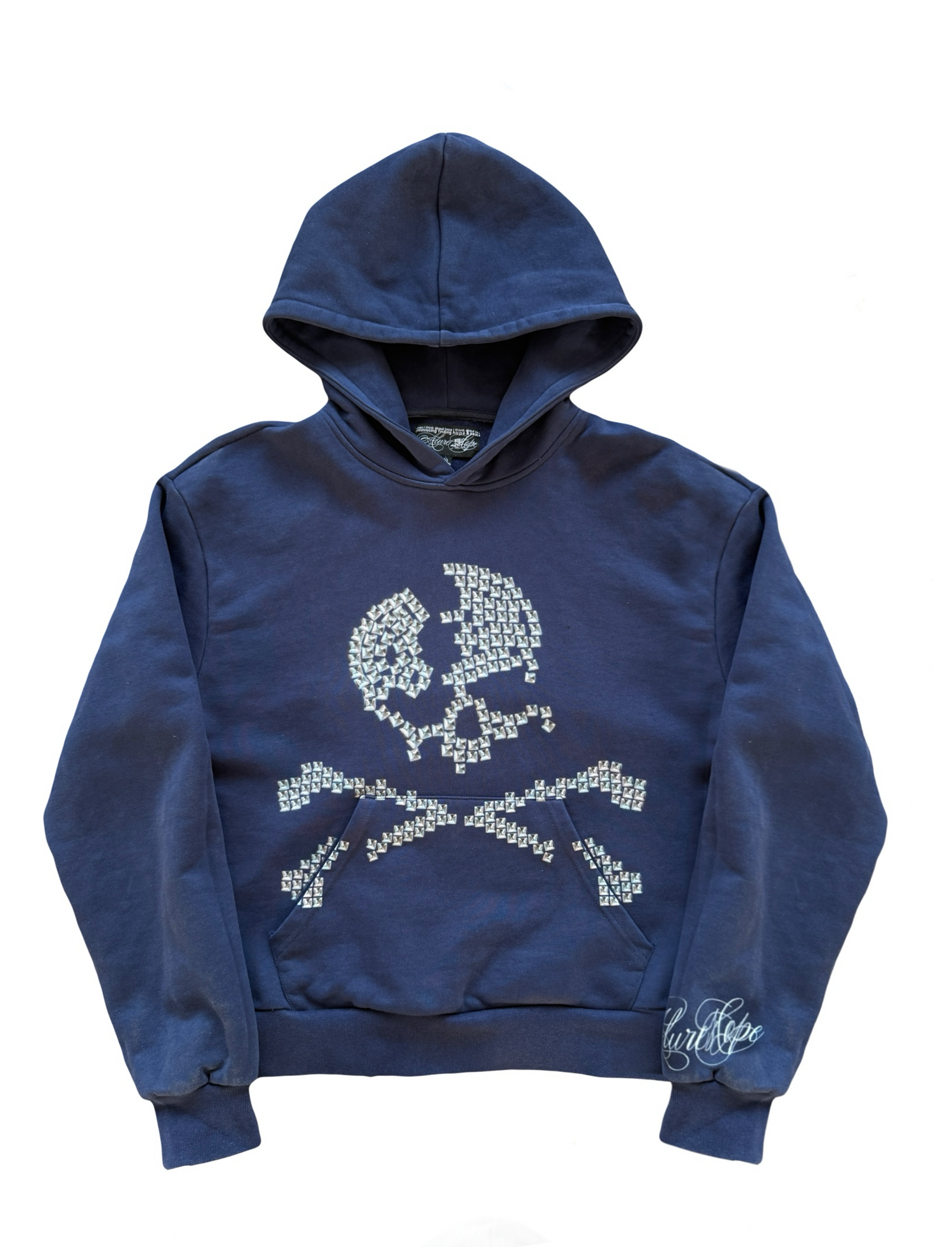 “skull” studded hoodie