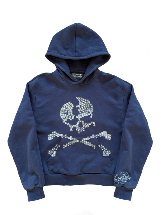 “skull” studded hoodie
