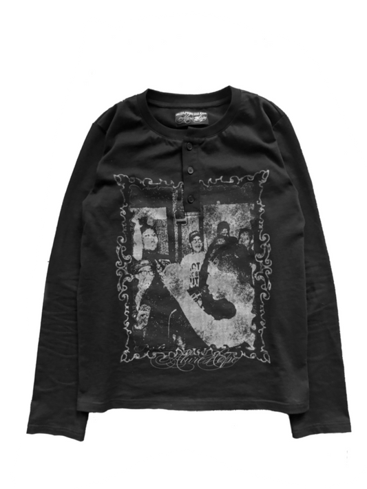 “chaos” longsleeve henley
