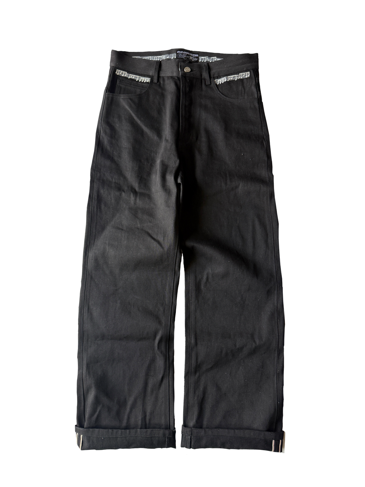 black raw selvedge denim jeans