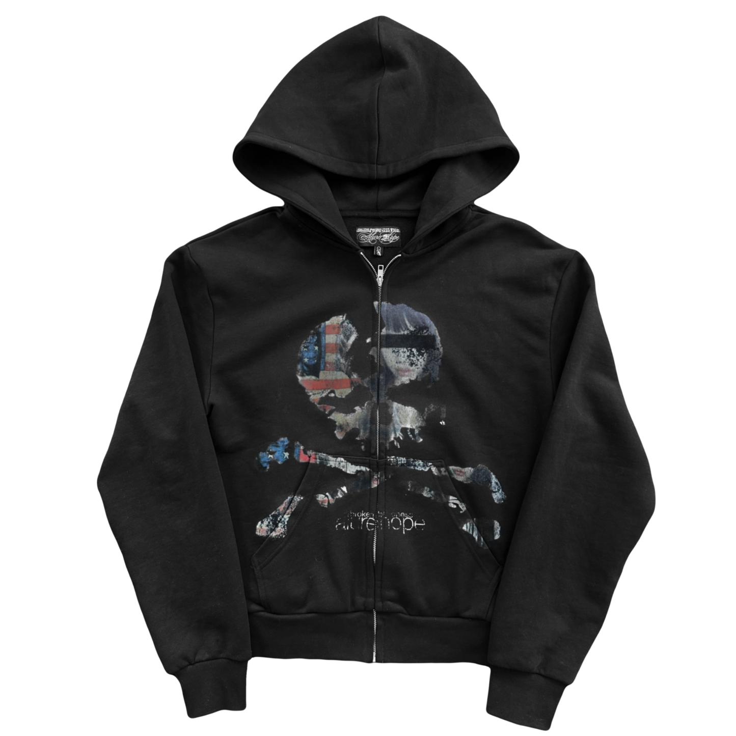 “broken“ zipup hoodie