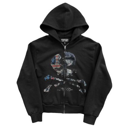 “broken“ zipup hoodie