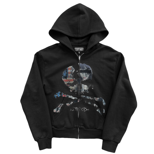 “broken“ zipup hoodie