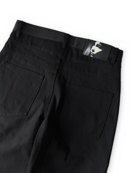 black raw selvedge denim jeans